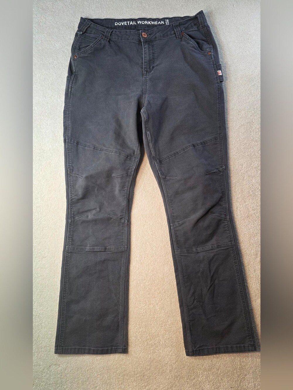 Dovetail Workwear Go To Stretch Canvas Pants Cement Grey Utility Womens 16